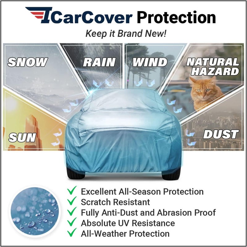 iCarCover Fits 1957 Chevy 150, 210 Wagon Car Cover Automobiles Form-Fit Padded Full Exterior Waterproof Automobiles Protection Covers - Image 4